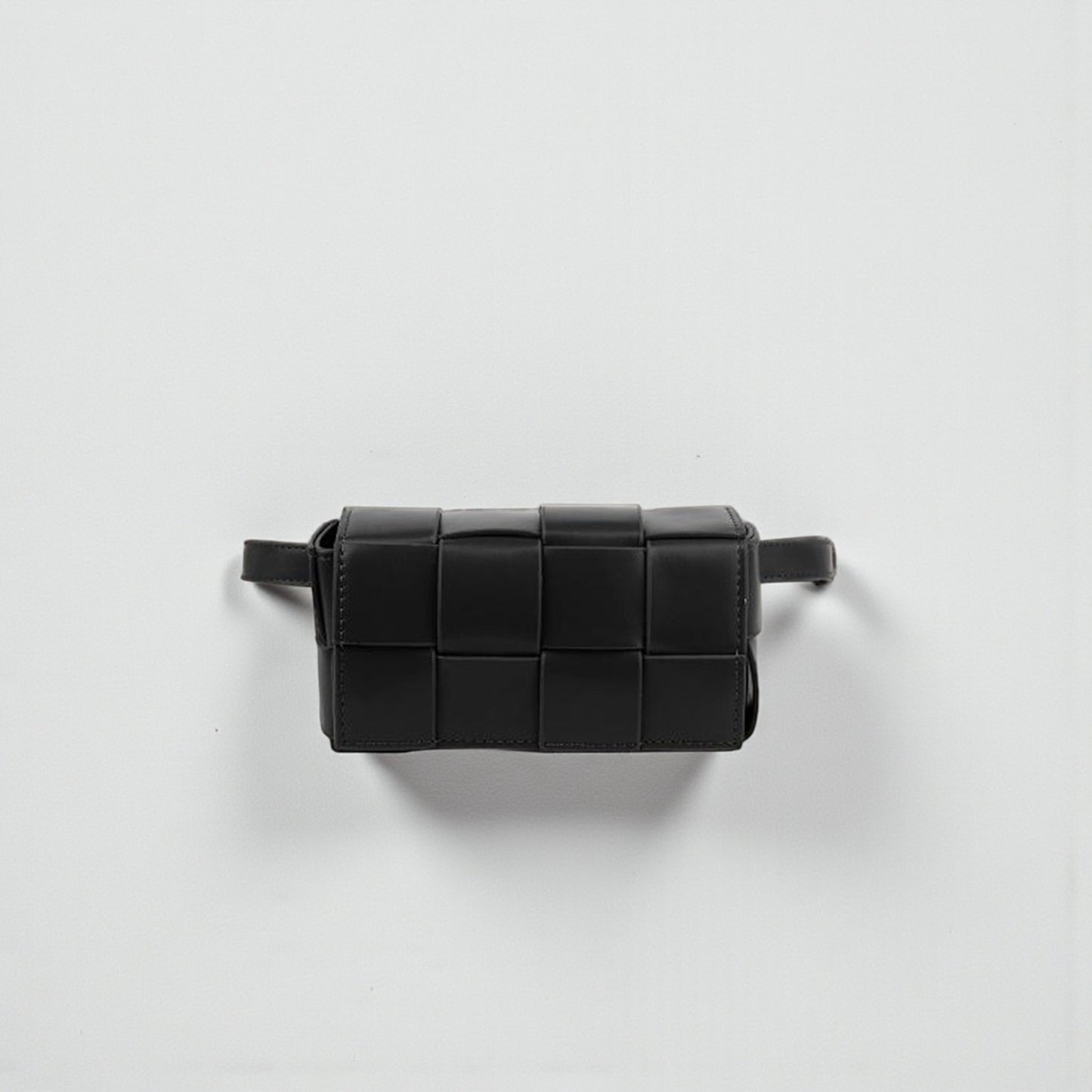 Vegan Leather Woven Crossbody Bag