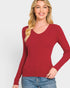 Cabernet V-Neck Ribbed Sweater