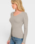 Heather Gray V-Neck Ribbed Sweater