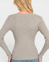 Heather Gray V-Neck Ribbed Sweater