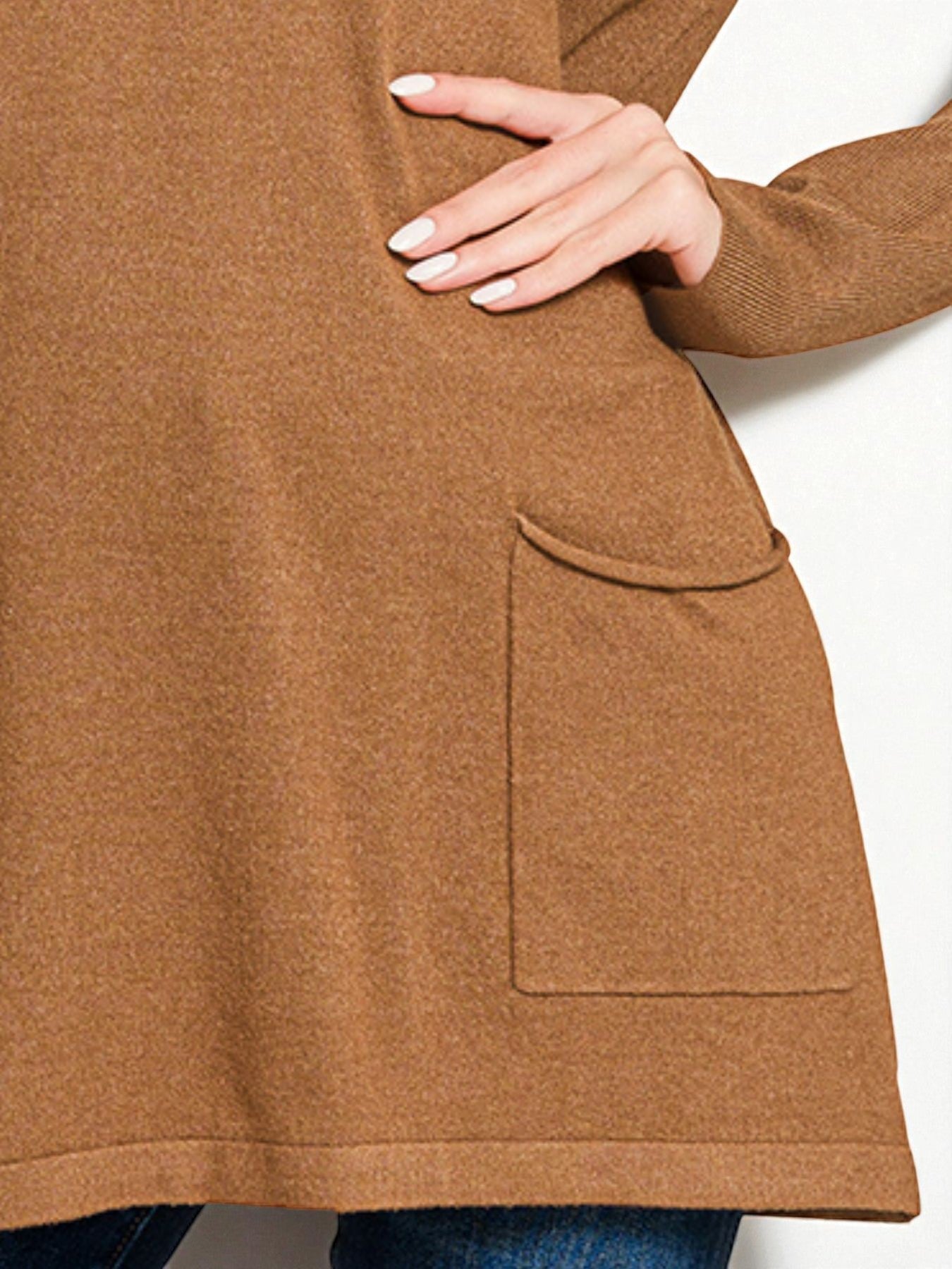 Camel Pocket Tunic Sweater