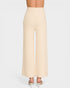 Beige wide-leg pants on a white background