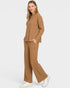 Camel Ribbed Long Sleeve Lounge Set