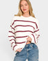 Burgundy Stripe Knit Sweater