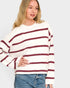 Burgundy Stripe Knit Sweater