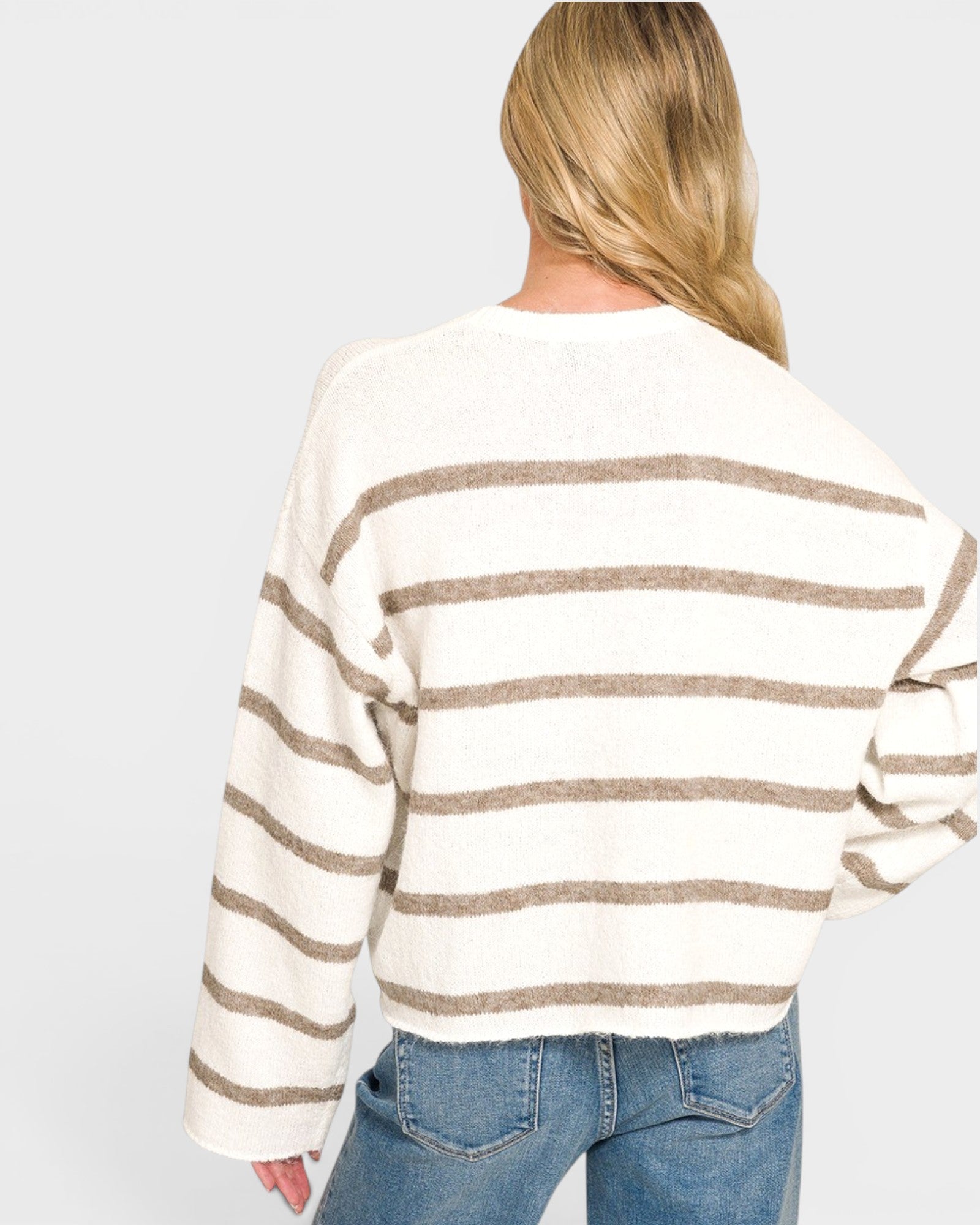 Mocha Stripe Knit Sweater