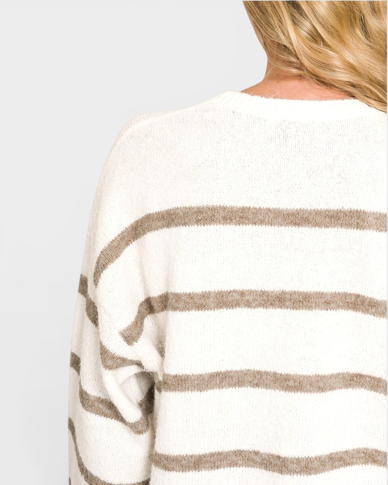 Mocha Stripe Knit Sweater