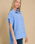 Light Blue Button Front Top