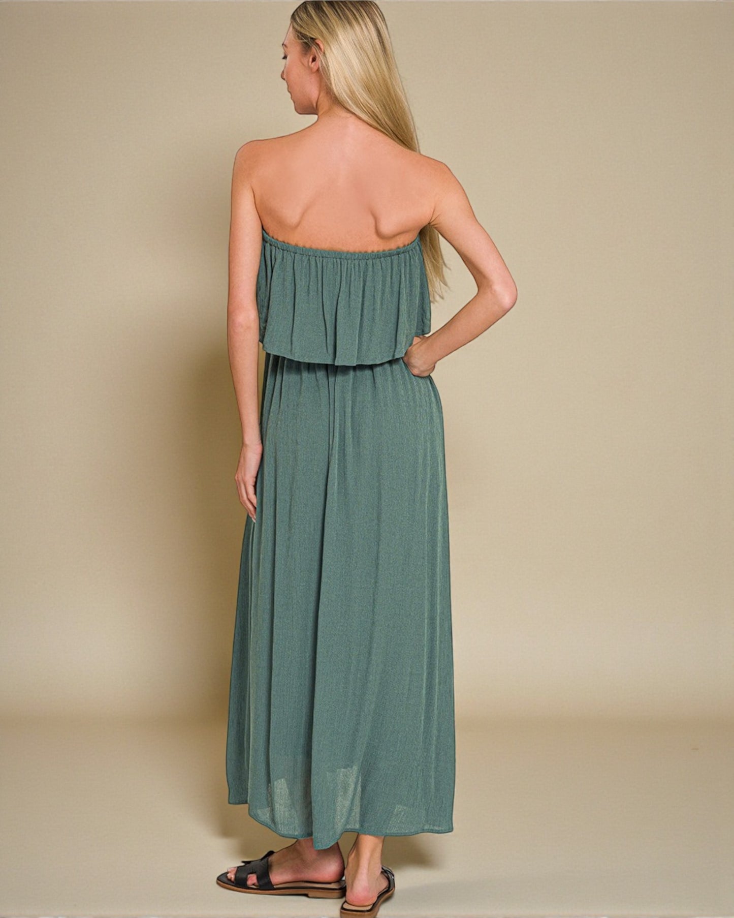 Sage Strapless Maxi Dress