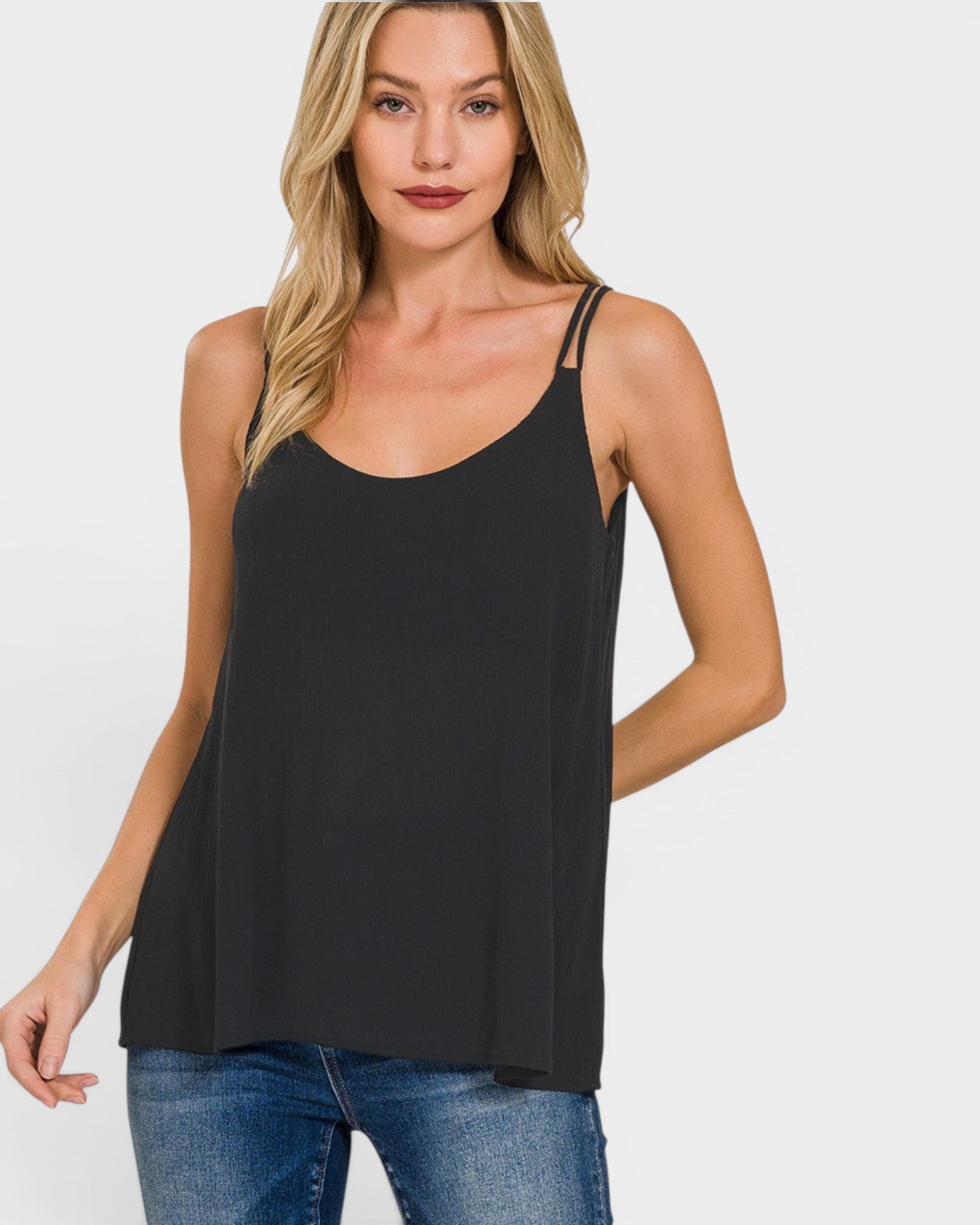 Black Double-Strap Swing Tank