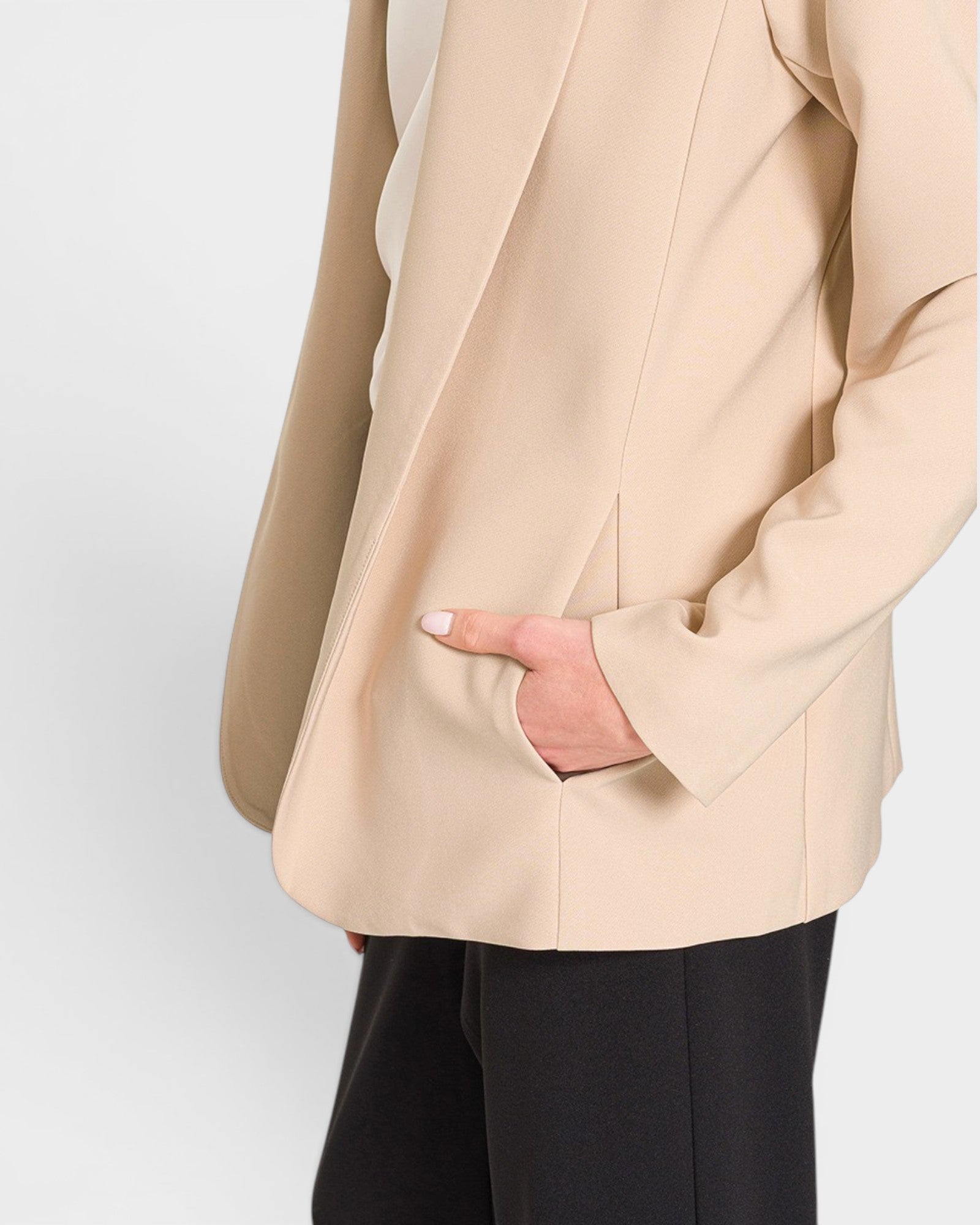 Sand Open Front Blazer