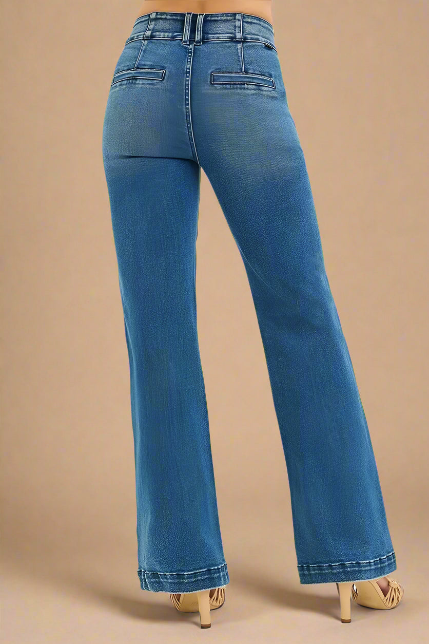 Blue jeans on a white background