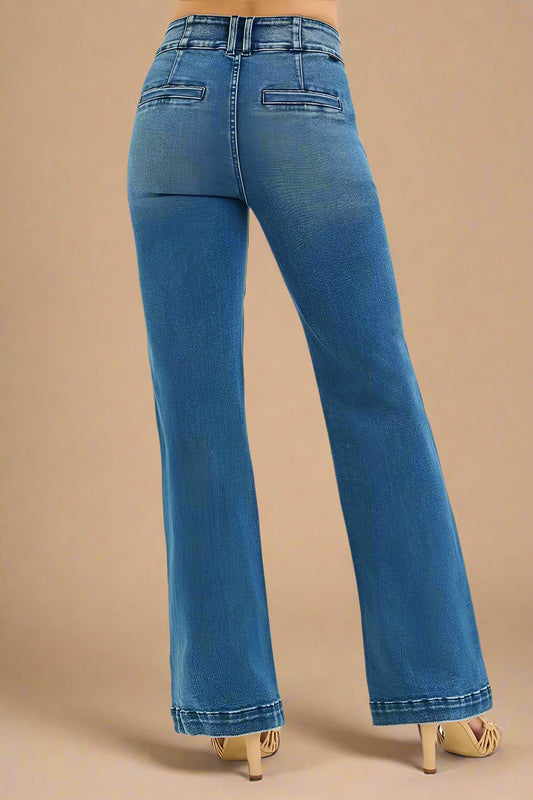 Blue jeans on a white background