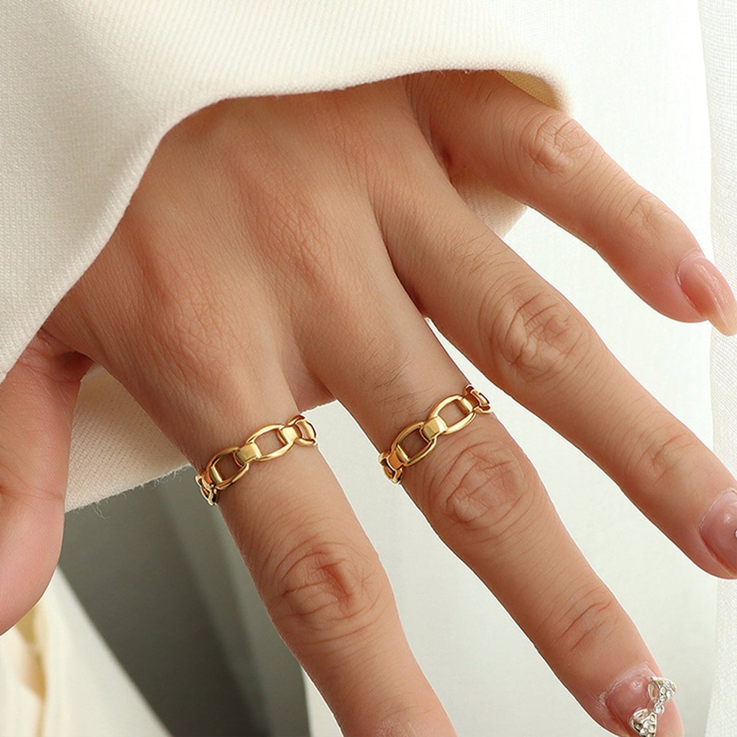 Adjustable Gold Link RingRingBeach Rose Co.