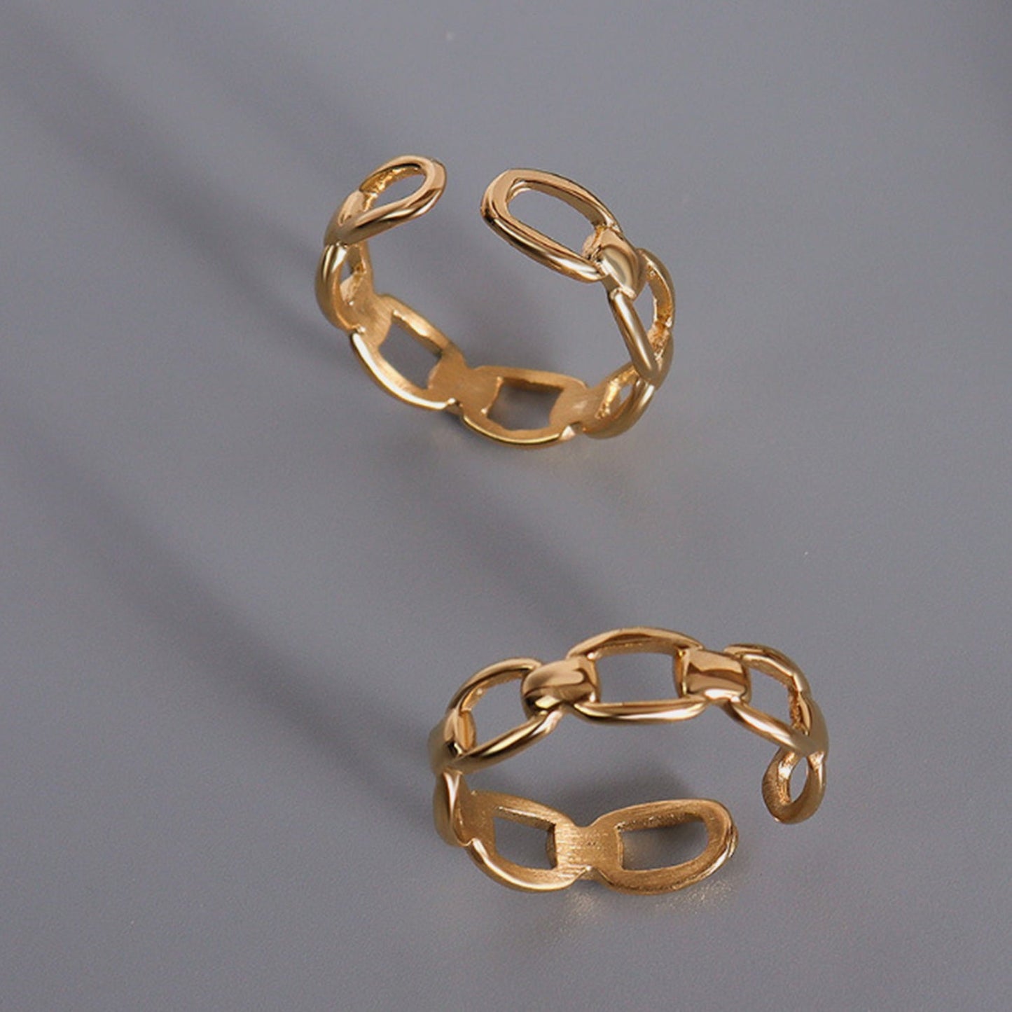 Adjustable Gold Link RingRingBeach Rose Co.