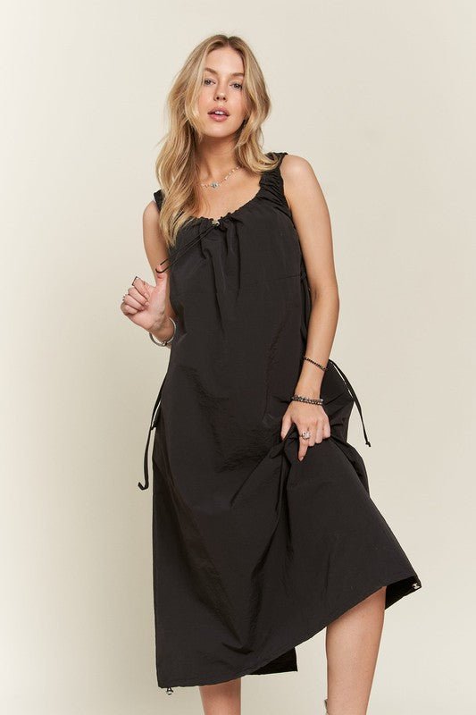 ADORA - Black Cargo Midi Tank Dress