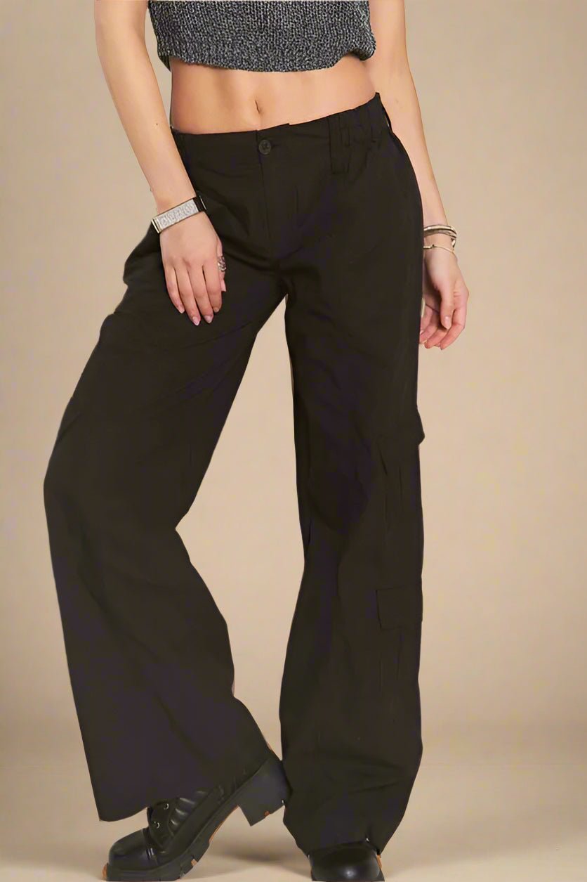 ADORA - Black Wide Leg Cargo Pants