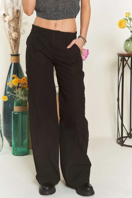 ADORA - Black Wide Leg Cargo Pants