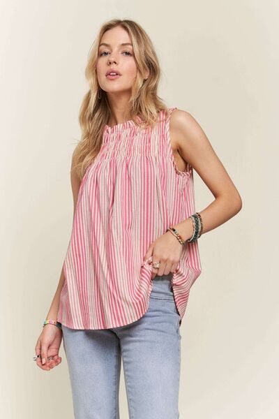 ADORA - Hot Pink Striped Sleeveless Top