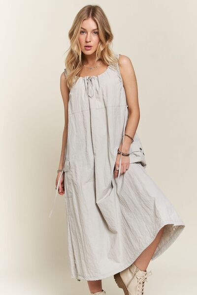 ADORA - Light Gray Cargo Midi Tank Dress