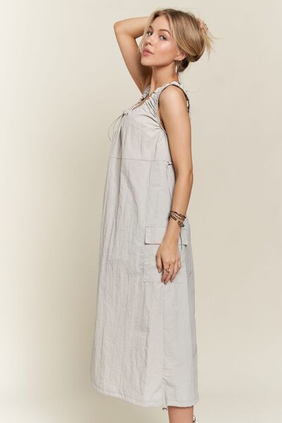 ADORA - Light Gray Cargo Midi Tank Dress