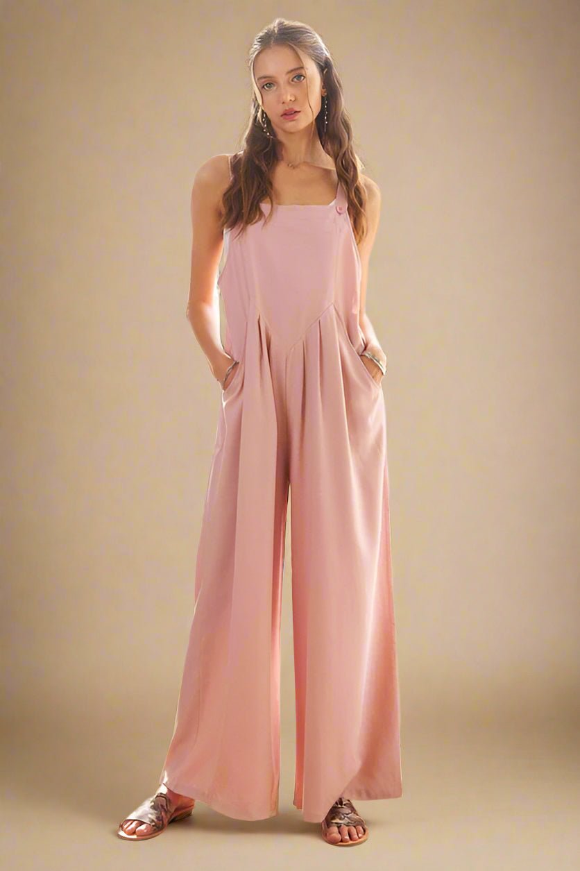 ADORA - Wide Leg Overalls in Mauve