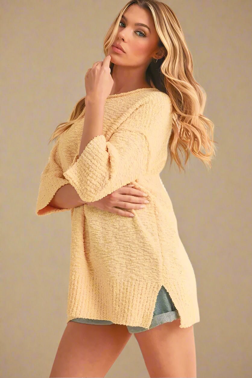 AEMI+CO - Buttercream Textured Sweater