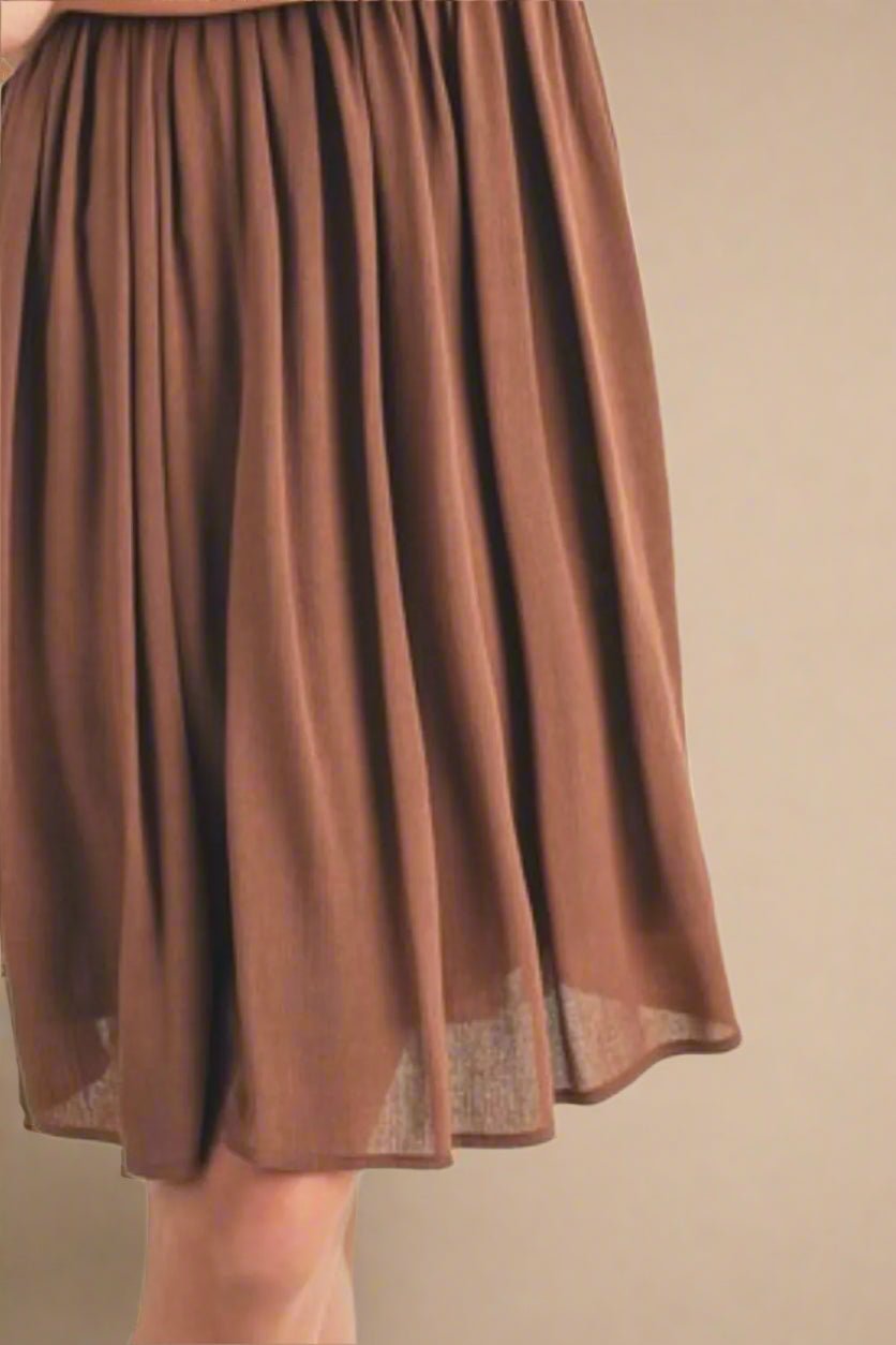 AEMI+CO - Cocoa V - Neck Babydoll Mini Dress