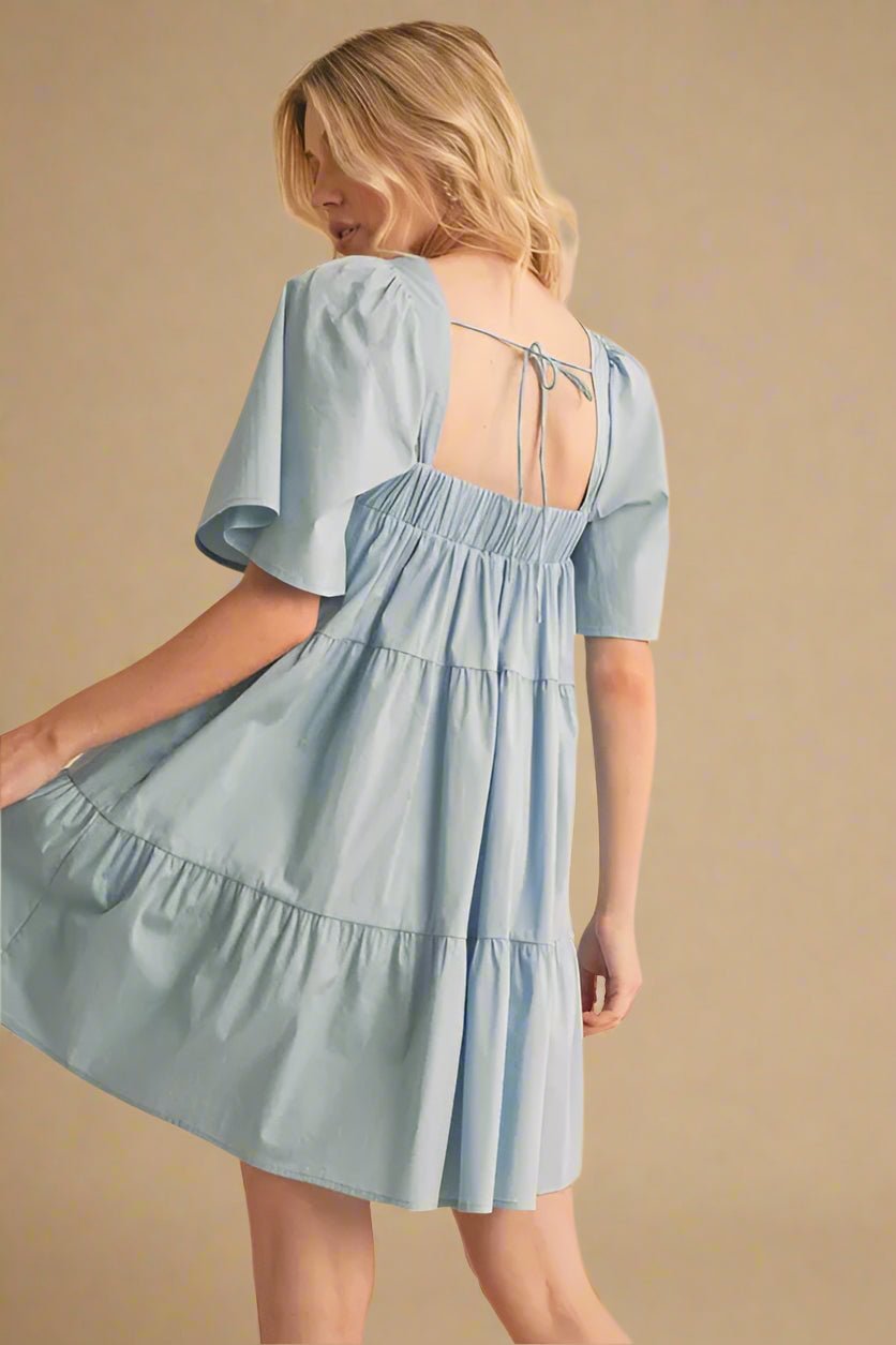 AEMI+CO - Dusty Blue Daydream Mini Dress