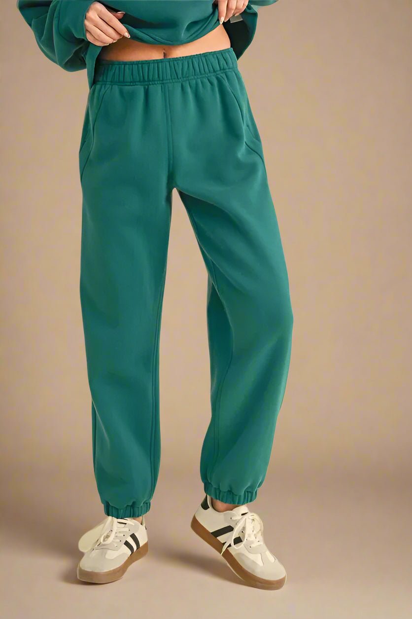 AEMI+CO - Fleece Jogger Sweatpants – Deep Teal