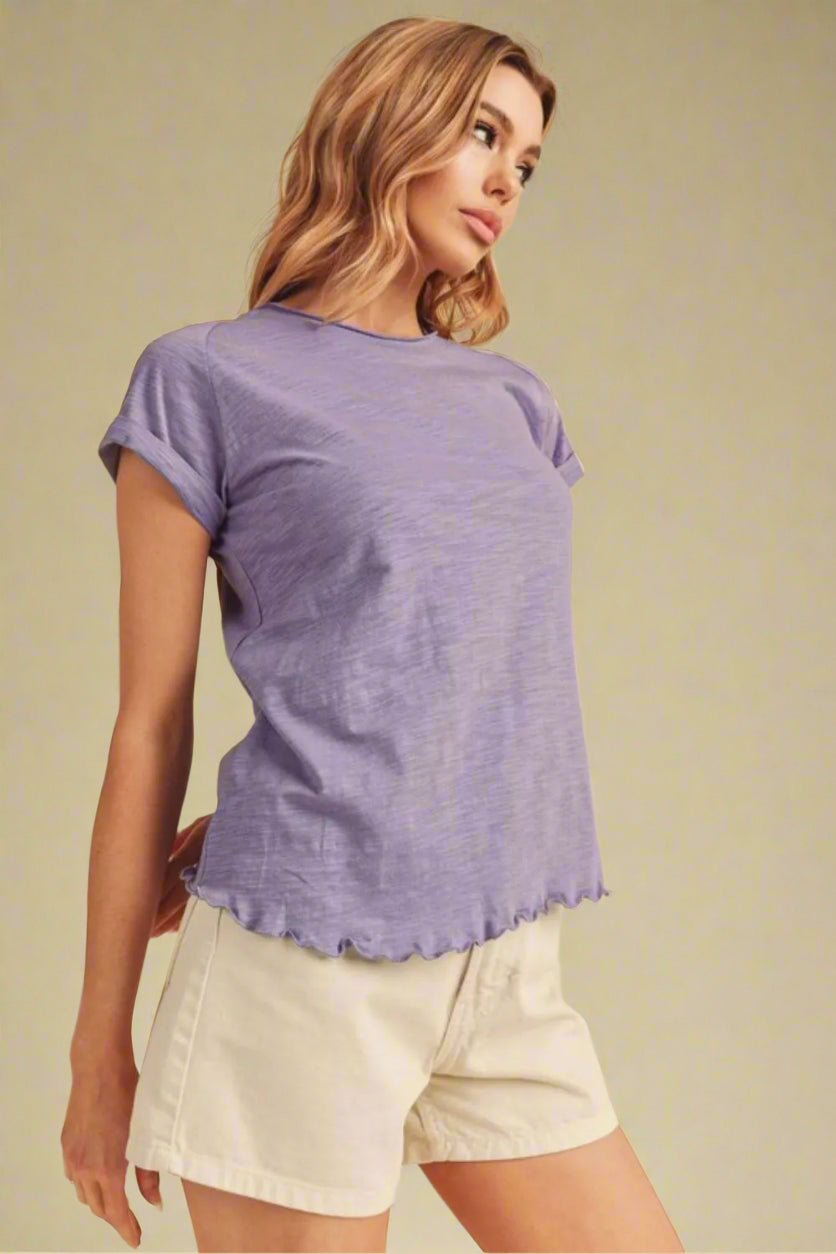 AEMI+CO - Lavender Lettuce Hem Tee