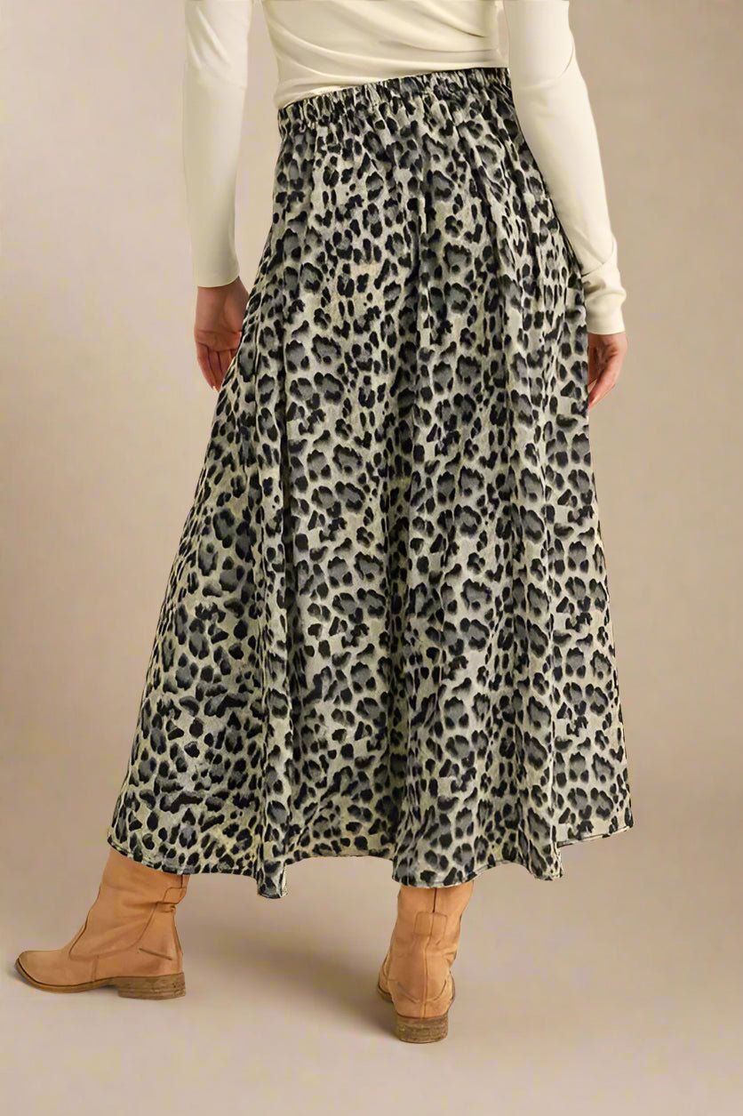 AEMI+CO - Leopard A - Line Midi Skirt – Stone & Charcoal