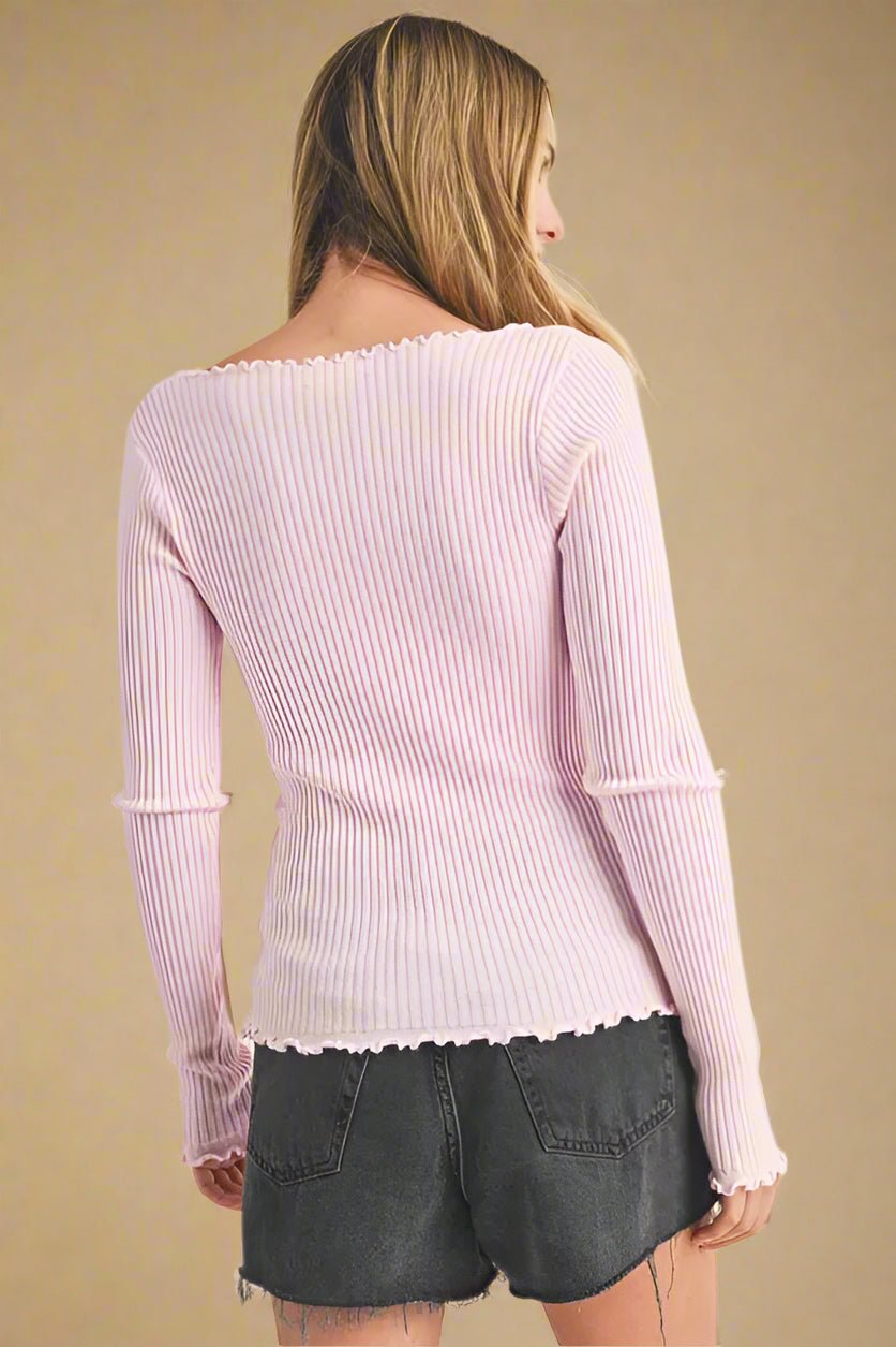 AEMI+CO - Pink Lettuce Edge Top