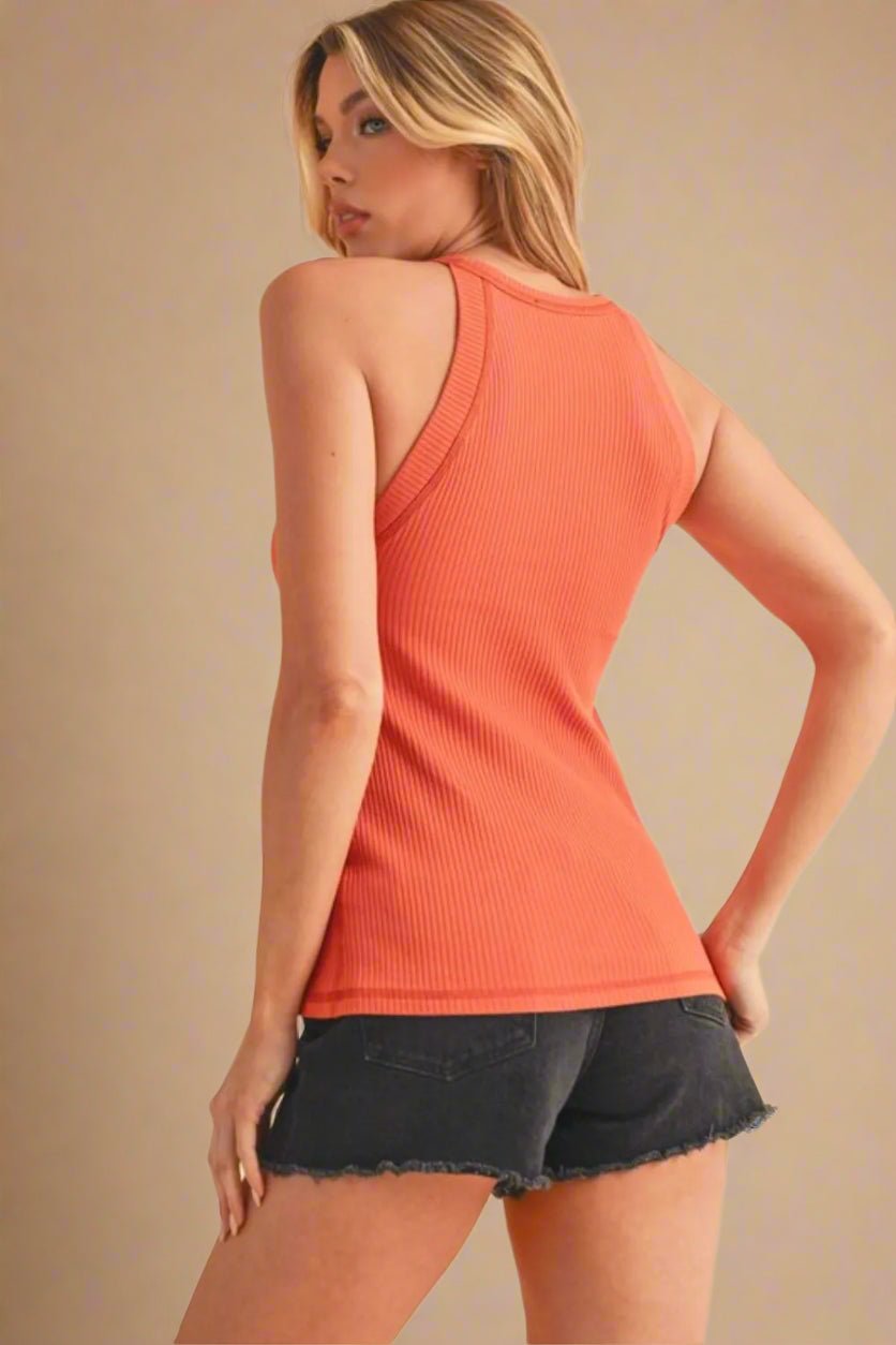 AEMI+CO - Sunset Ribbed Halter Tank