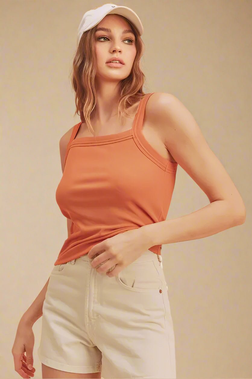 AEMI+CO - Terracotta Square Neck Tank