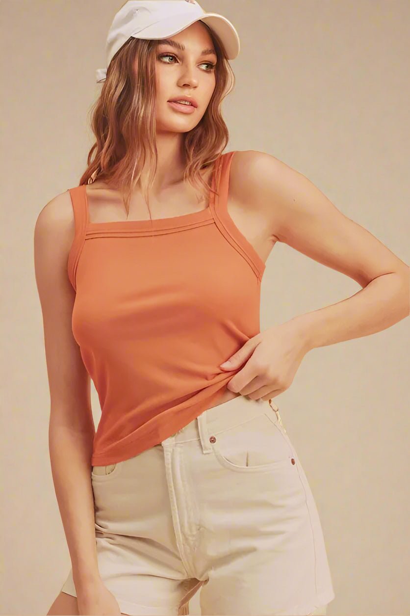 AEMI+CO - Terracotta Square Neck Tank