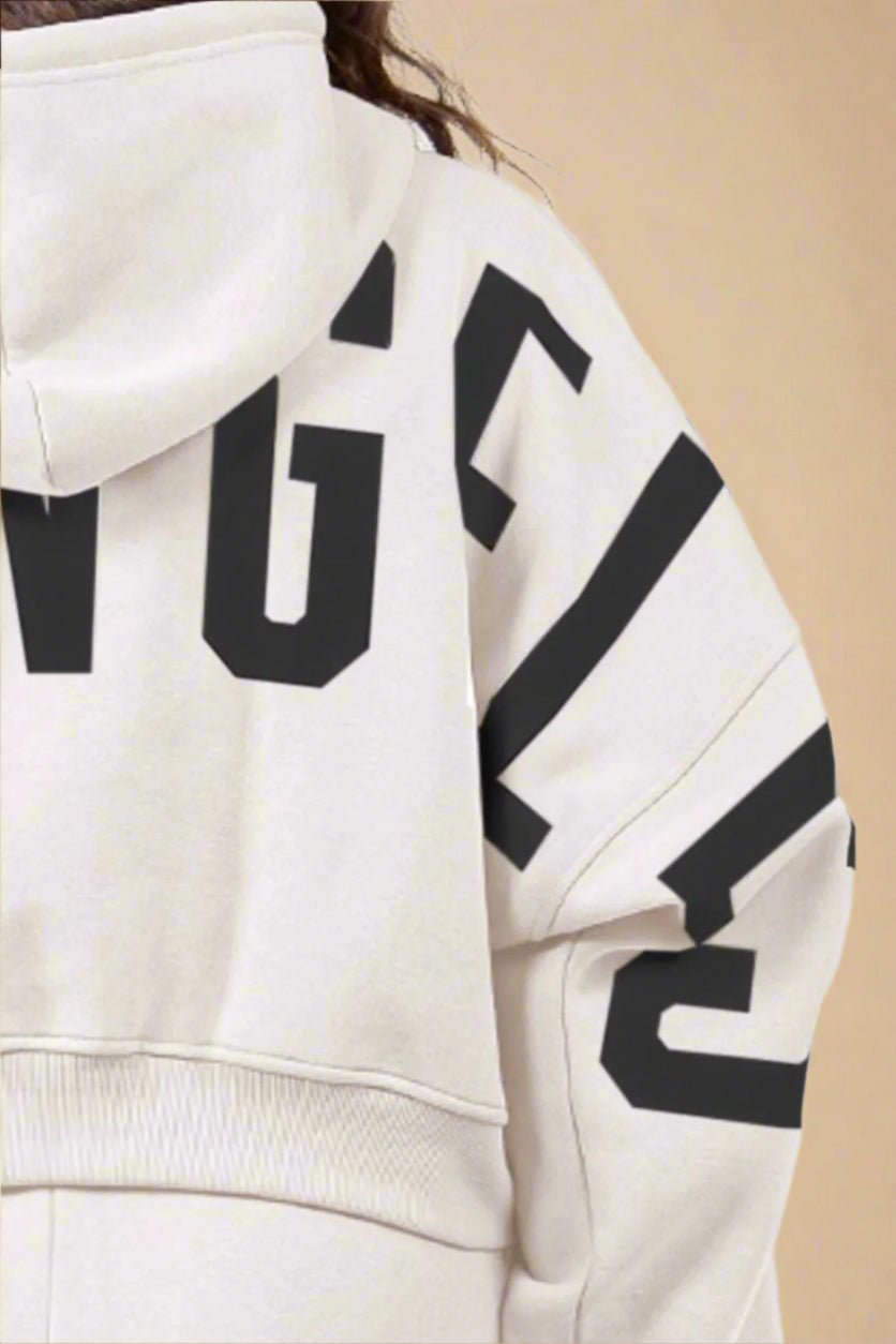 American Bazi - Beige Los Angeles Cropped Hoodie