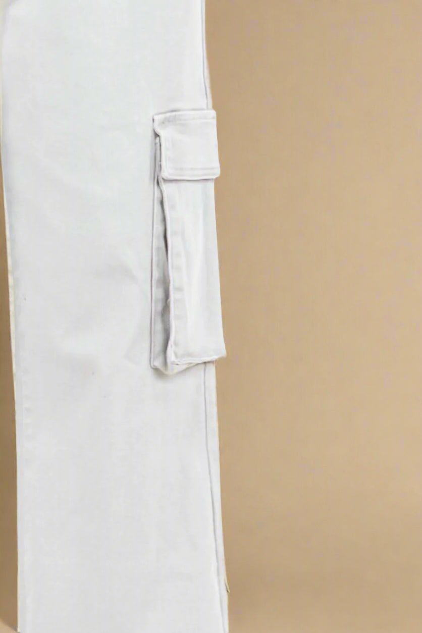 American Bazi - Light Gray Wide Leg Cargo Pants