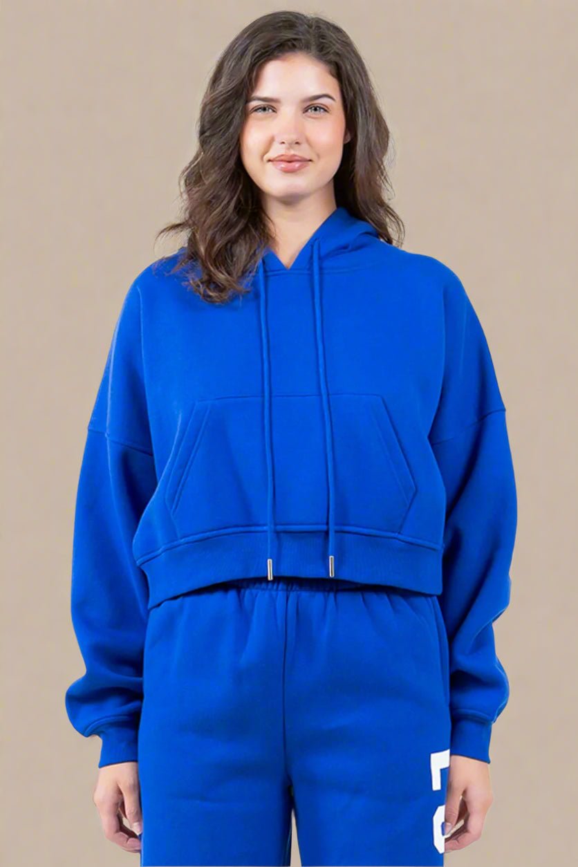 American Bazi - Royal Blue Los Angeles Cropped Hoodie