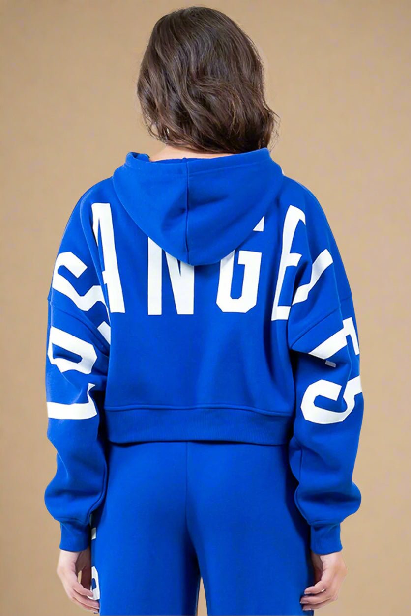 American Bazi - Royal Blue Los Angeles Cropped Hoodie