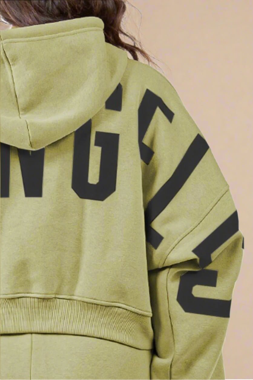 American Bazi - Yellow - Green Los Angeles Cropped Hoodie