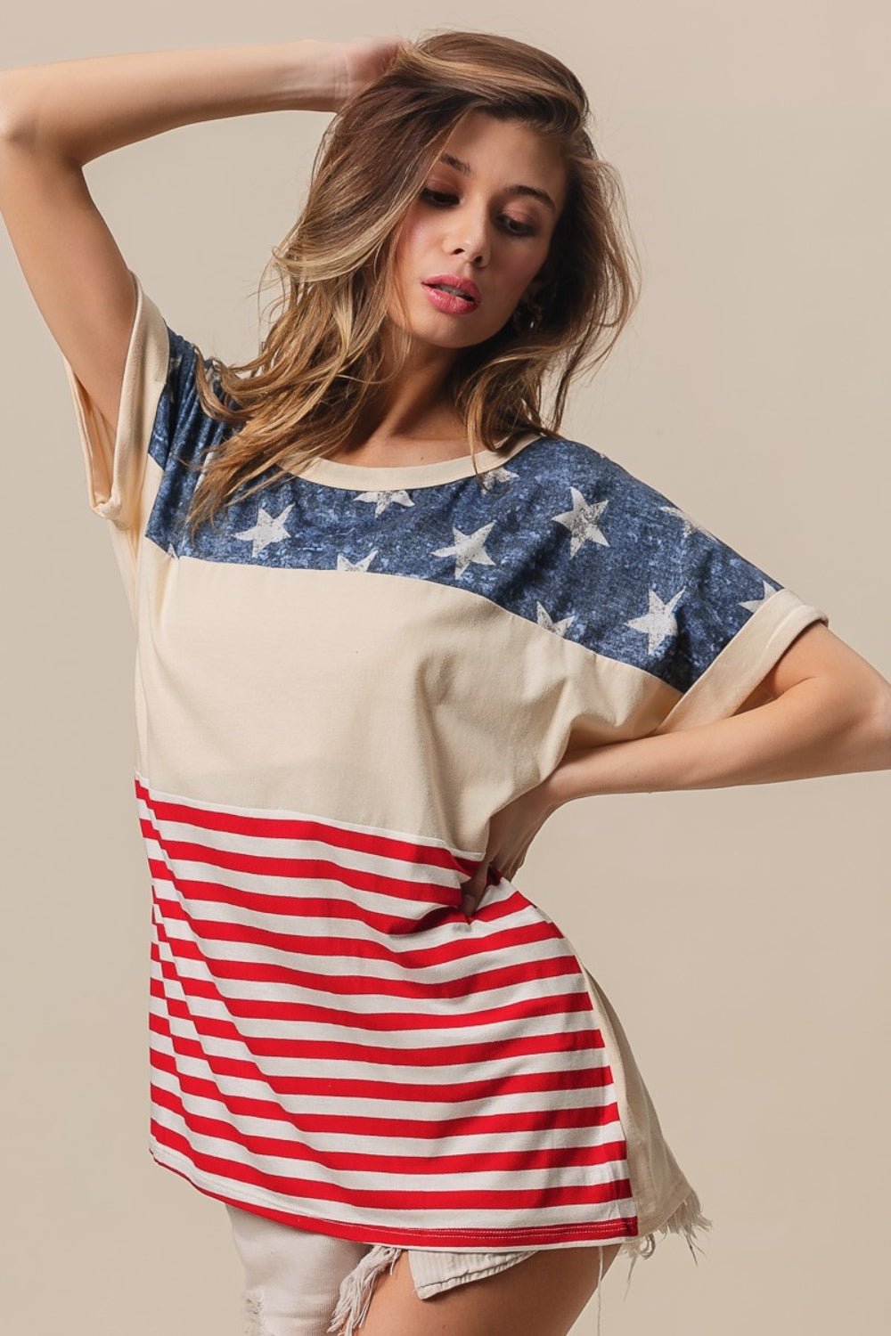 American Flag Theme Short Sleeve T-ShirtT-ShirtBiBi