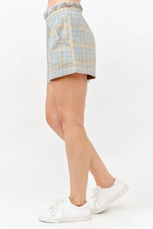 And the Why - Blue & Tan Plaid Lounge Shorts