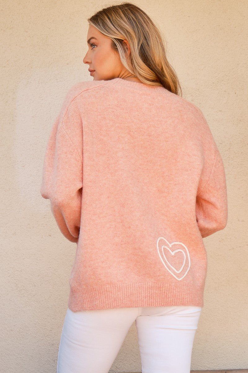 And the Why - Pink WIFEY & Heart Sweater