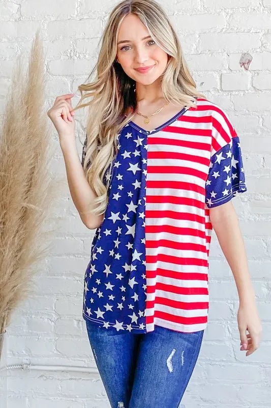 And the Why - Split Flag Stars & Stripes Tee