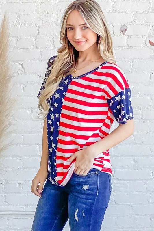 And the Why - Split Flag Stars & Stripes Tee