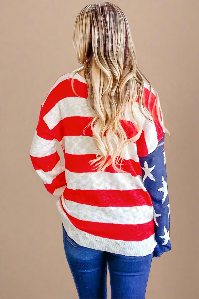 And the Why - Stars & Stripes Lightweight Knit Sweater