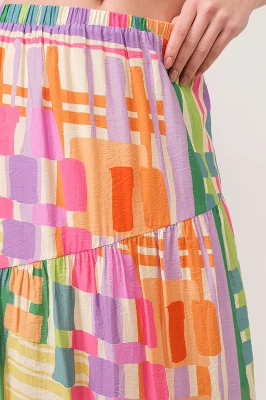 And the Why - Tiered Maxi Skirt – Rainbow Patchwork