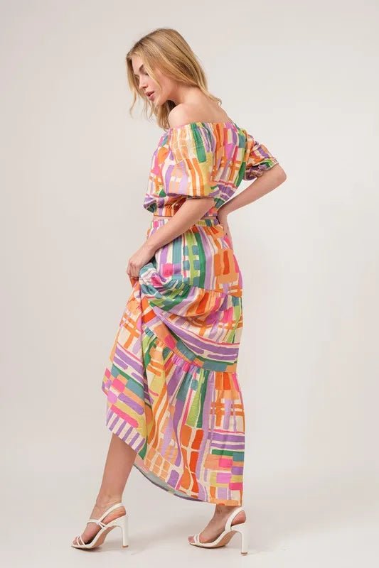 And the Why - Tiered Maxi Skirt – Rainbow Patchwork