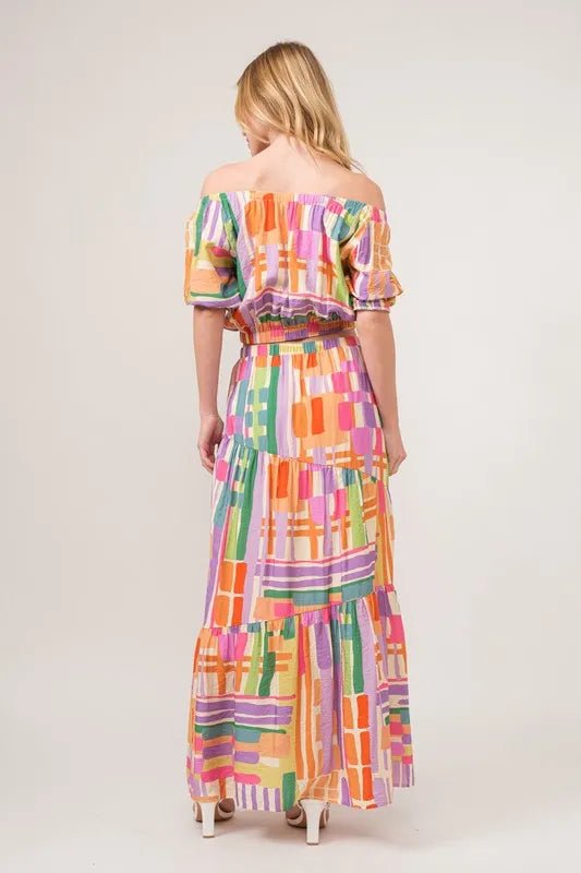And the Why - Tiered Maxi Skirt – Rainbow Patchwork